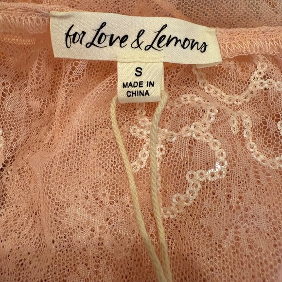 For Love and Lemons Shari Sequin Butterfly Lace Mini Dress Pink Size Small NWT - Picture 5 of 10